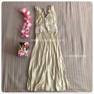 Arden B. formal long gown / cocktail dress S gold